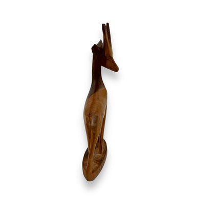 Small wooden antelope carved wooden statue