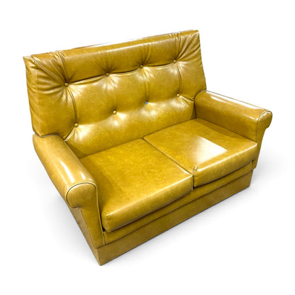 Mustard Vinyl Two-Seater Lounge