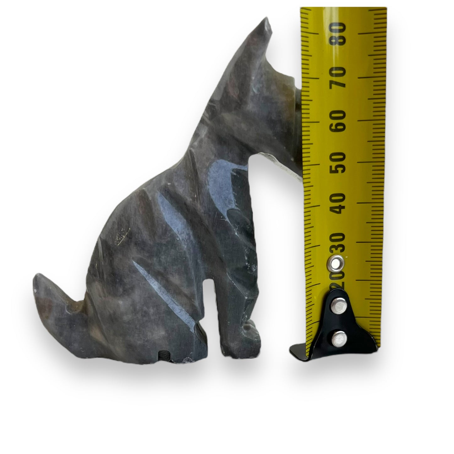 Stone carved dog statue ornament