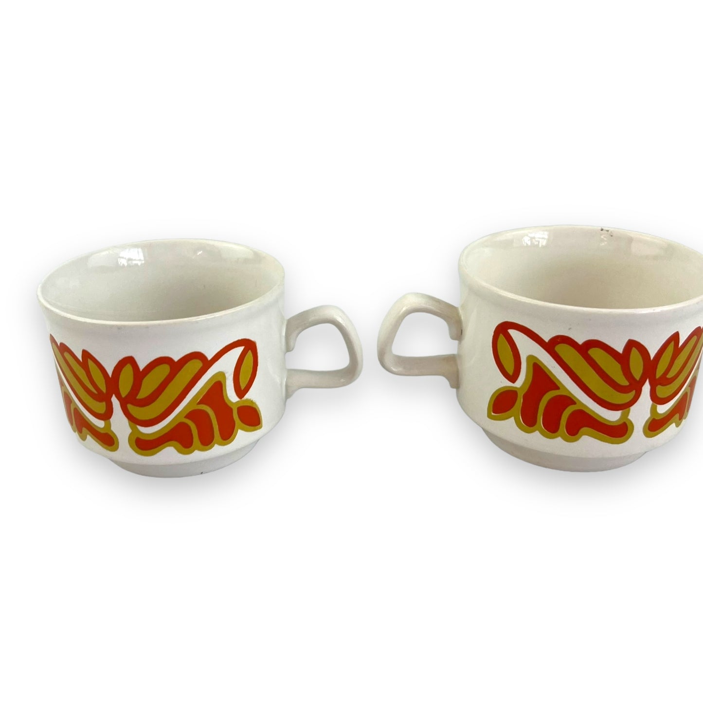 Staffordshire White Orange Teacup set