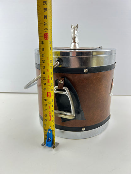 Equestrian Horse Ice Bucket with Stirrup & Horseshoe Details