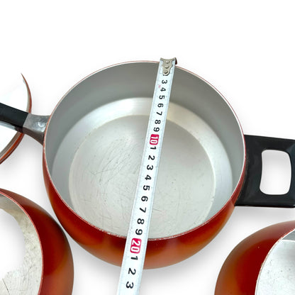 Orange Enamel Steel Cookware Set - 4 Pieces