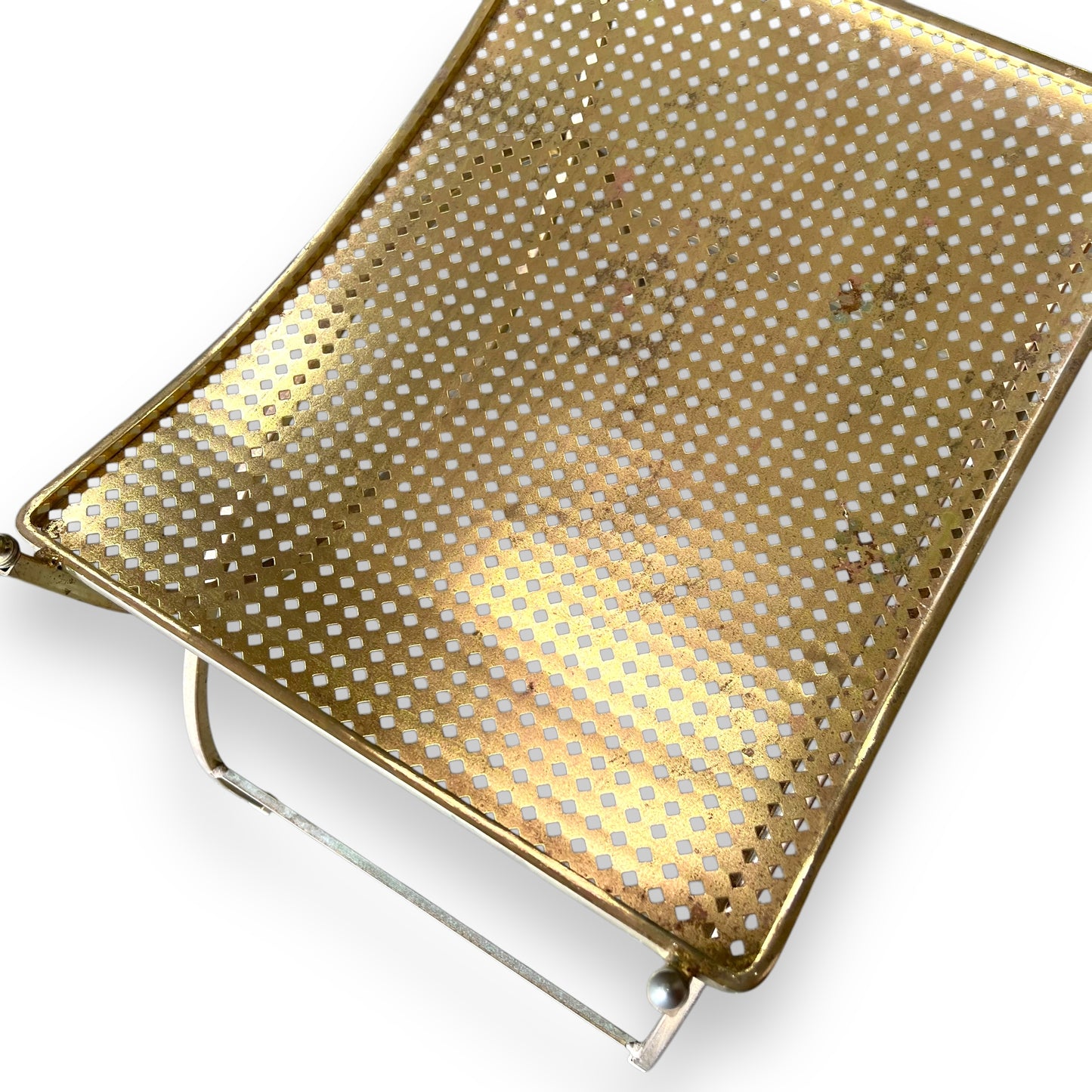 Hollywood Regency Vanity Stool – Mid Century Modern Metal Bench