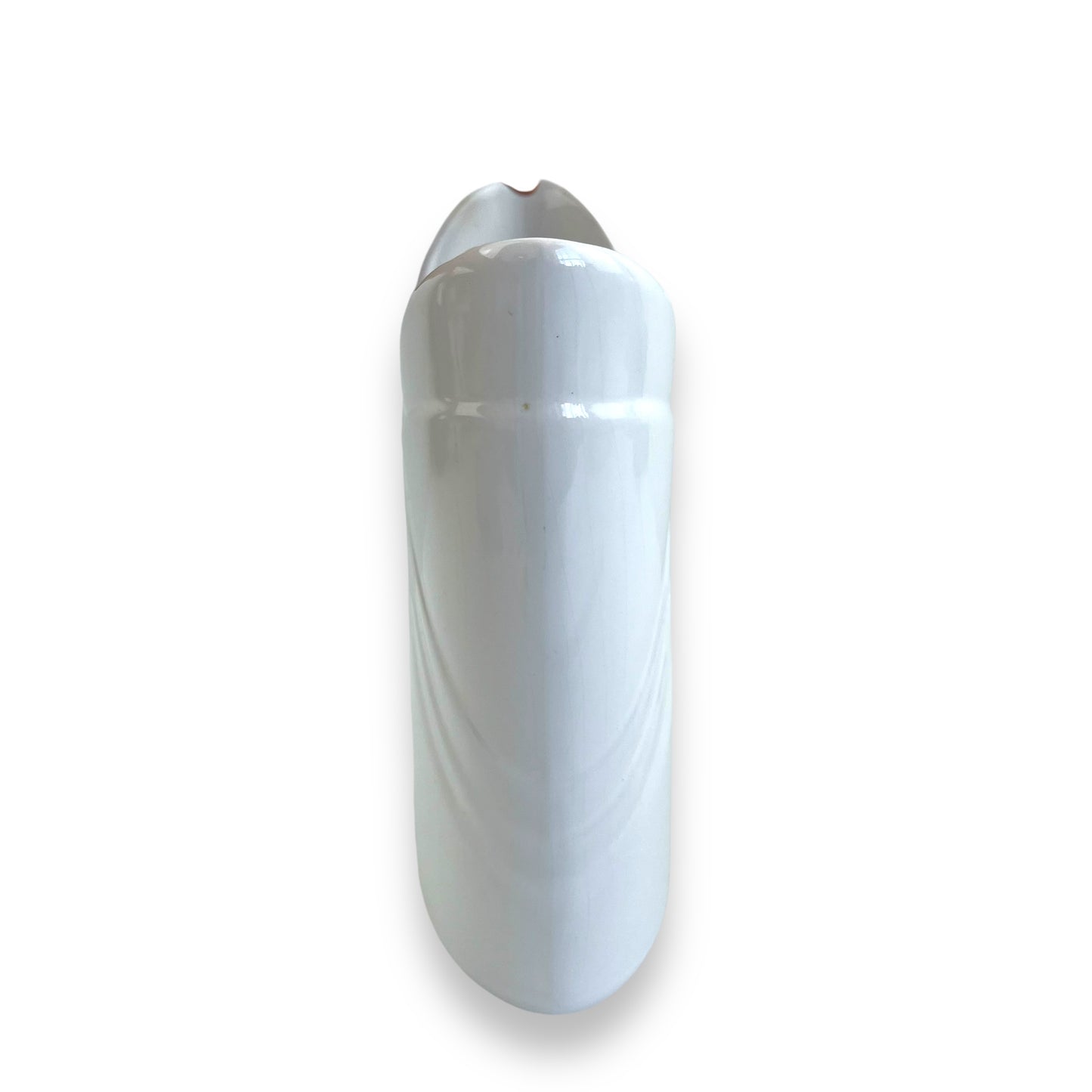 White V shape opening vase made in Portugal