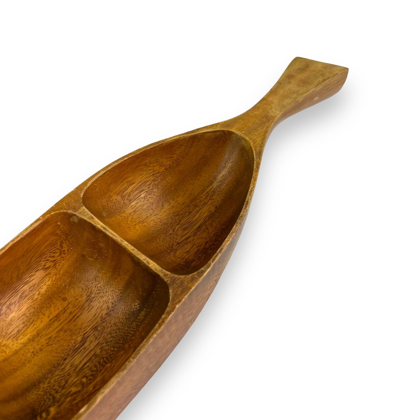 Wood Leaf 3 Part Dish