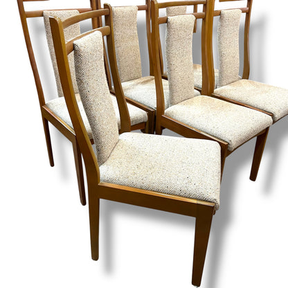 Set of 6 Vintage Dining Chairs with High Backrests