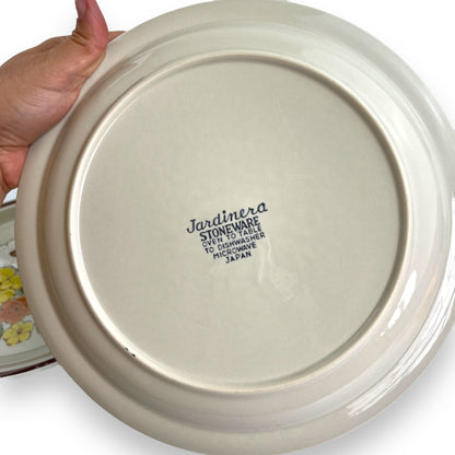 Set of 4 Jardineira Stoneware Floral Dinner Plates - Made in Japan