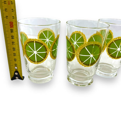 Retro Lime Slice Glasses – Set of 3