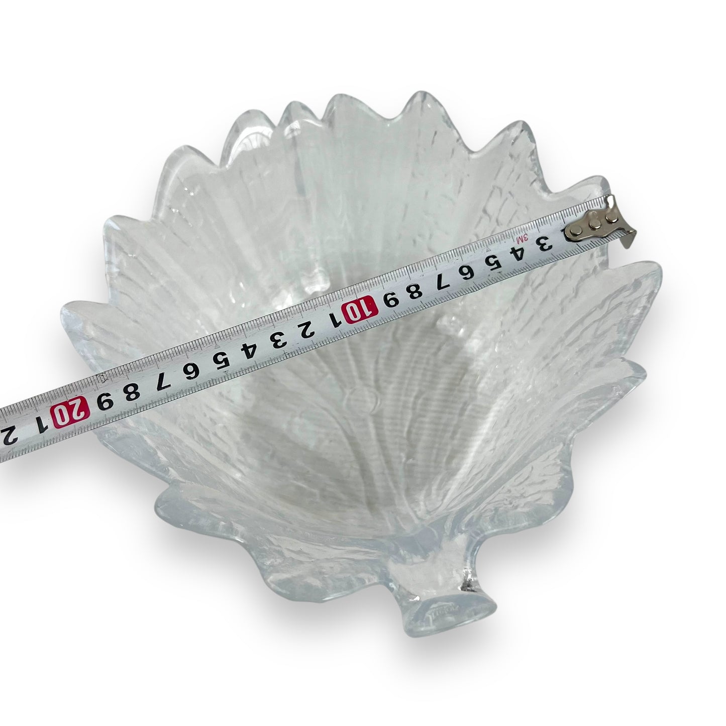 Orrefors (Sweden) "Eden" glass med sized leaf bowl designed by Lars Hellsten