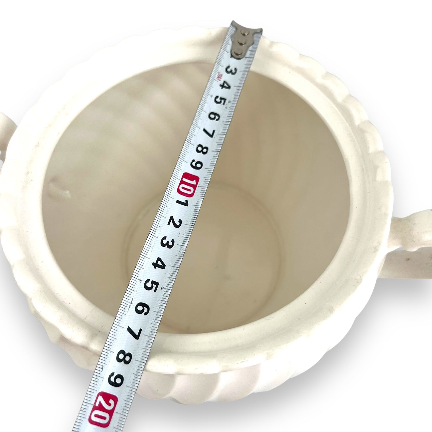 White Ceramic Serving Soup Pot with ladle made in Japan