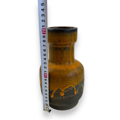 Austrian Orange Lava Drip Glaze Vase