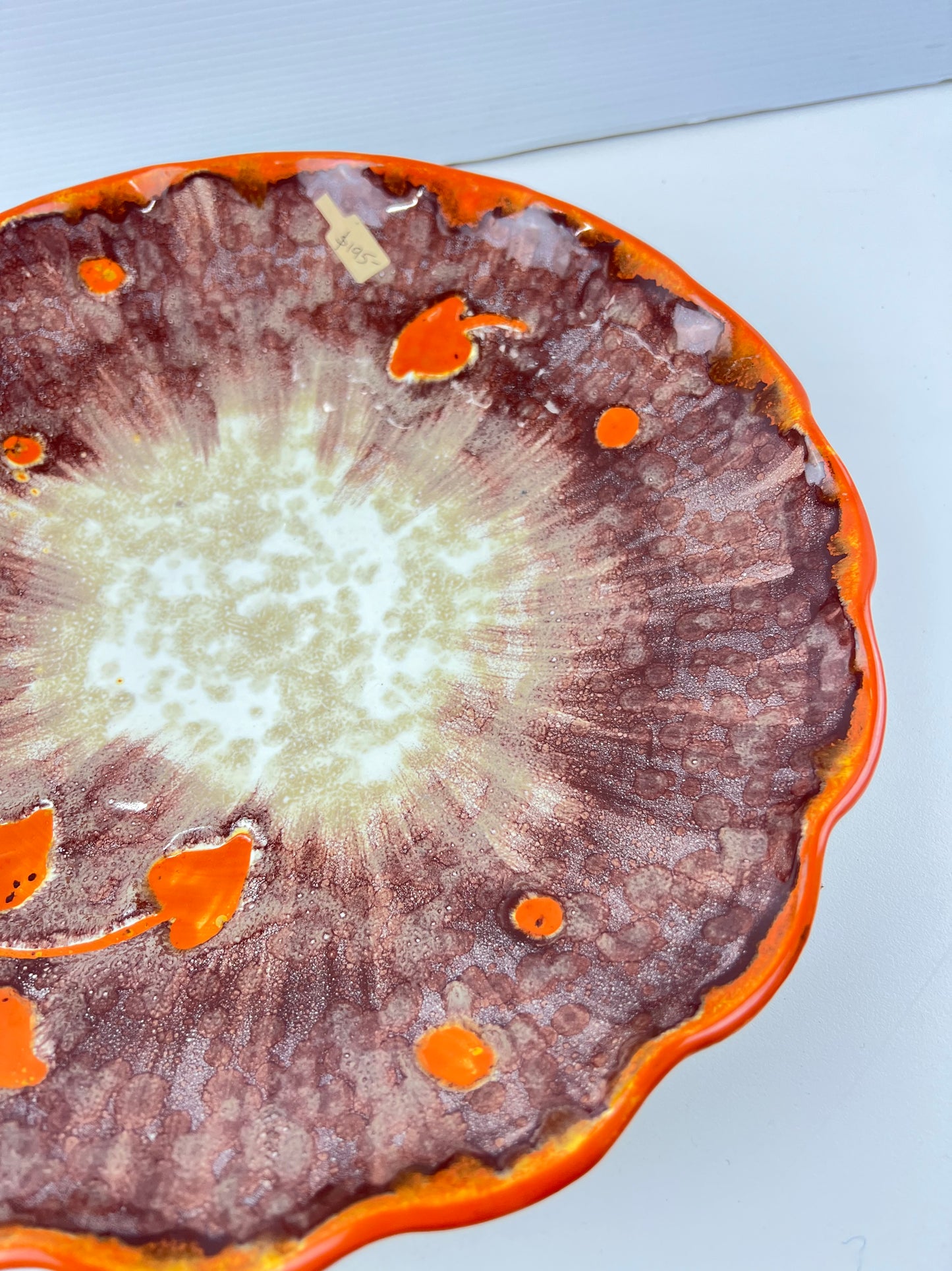 G.B. Cogo Italian Ceramic Platter – Orange & Brown