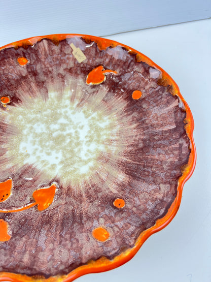 G.B. Cogo Italian Ceramic Platter – Orange & Brown