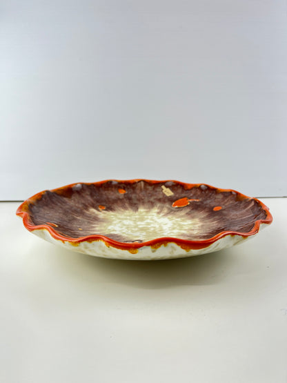 G.B. Cogo Italian Ceramic Platter – Orange & Brown