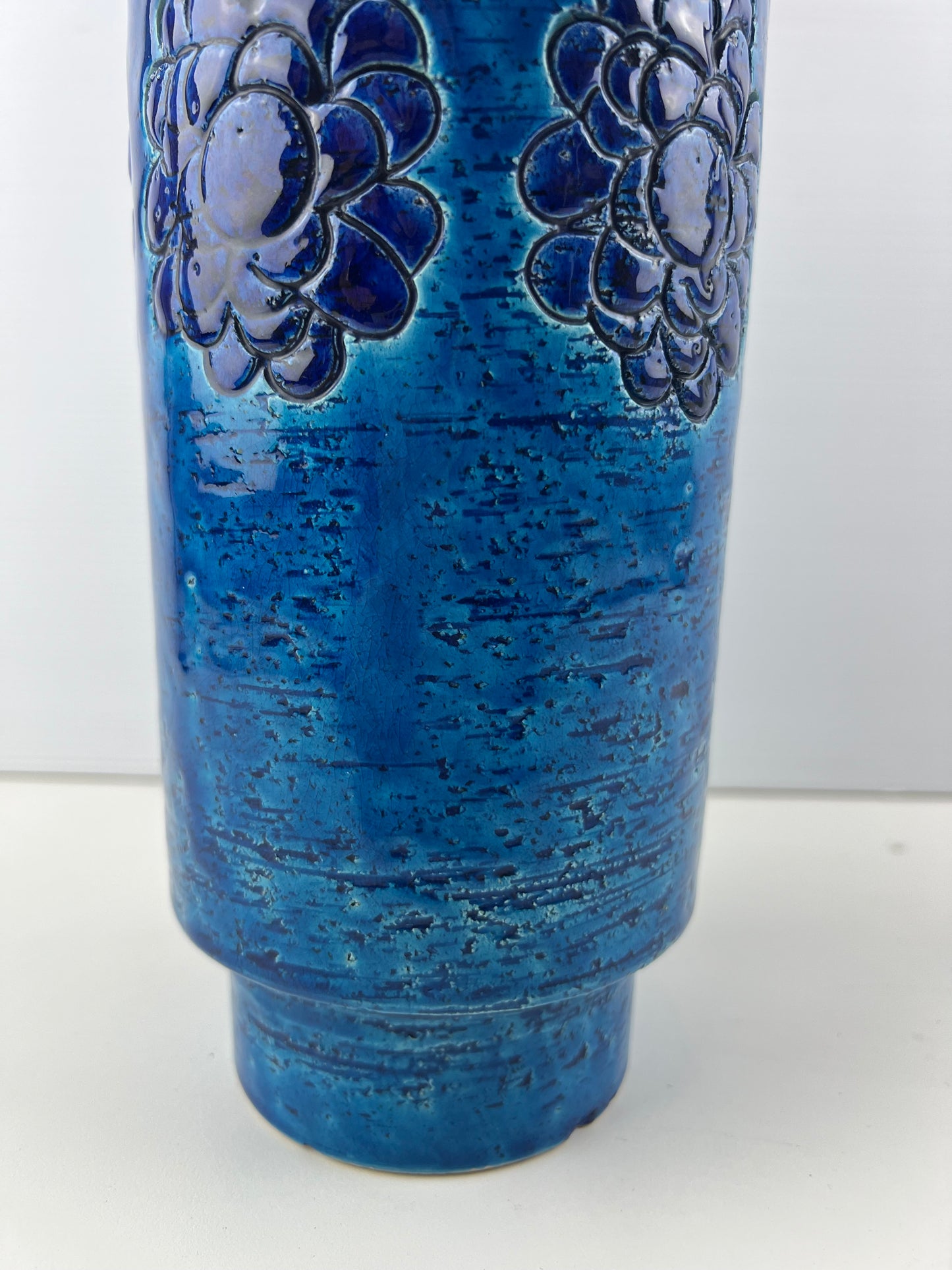 Bitossi Blue Flower Pattern Ceramic Vase – Made in Italy