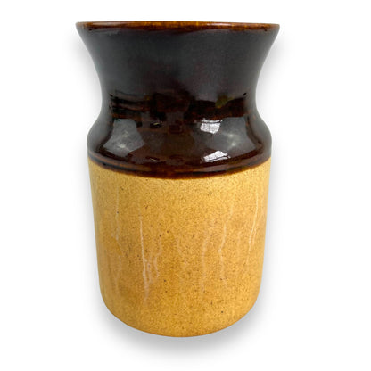 Brown and Caramel Pottery Vase / Utensil Holder