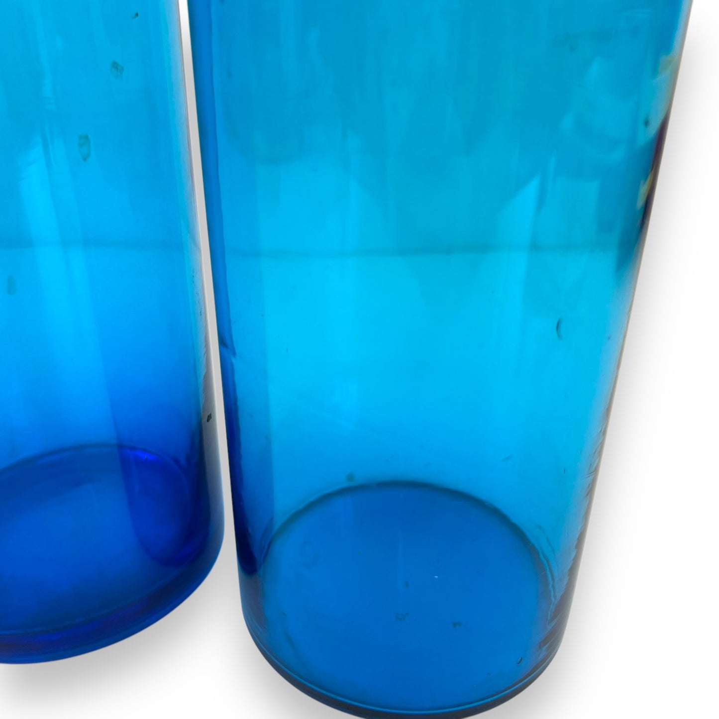 Blue glass jar set of 2 with cork lids
