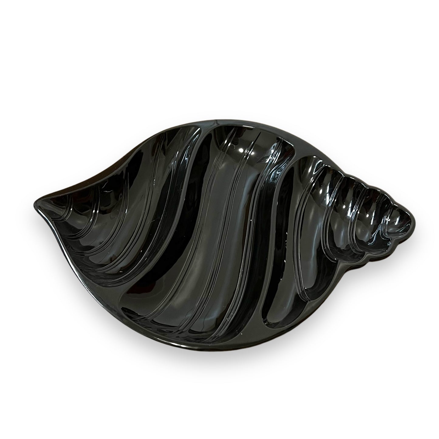 Black Shell-Shaped Serving Platter