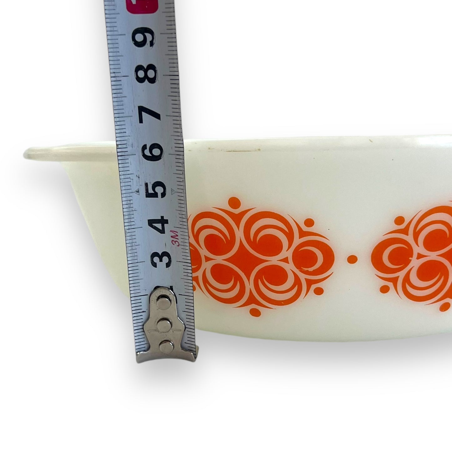 Pyrex-Style Bowl with Orange Pattern