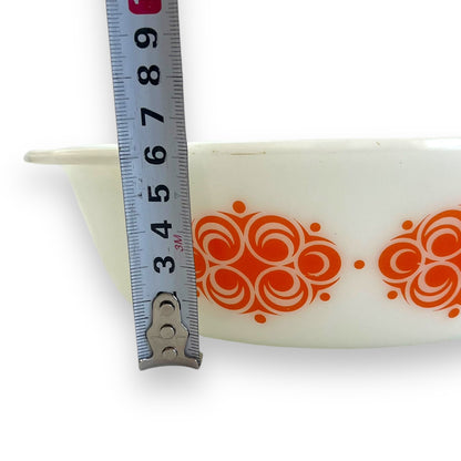 Pyrex-Style Bowl with Orange Pattern