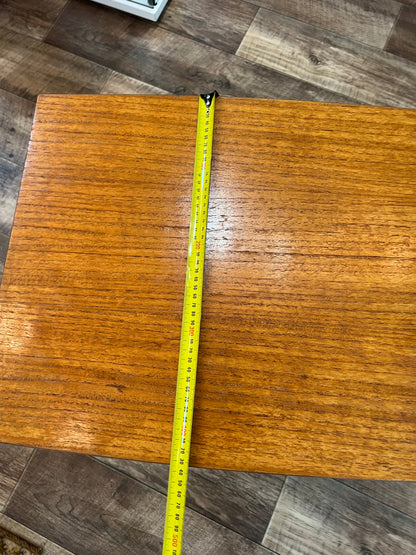 Mid century Teak side table with slated magazine shelf