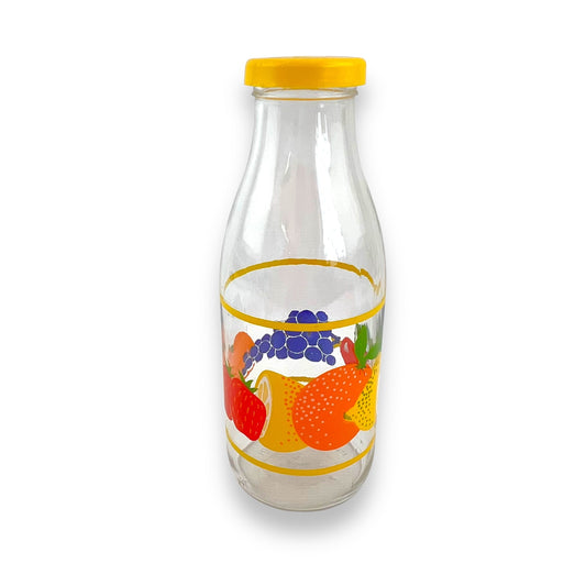 Glass Fruit bottle yellow lid