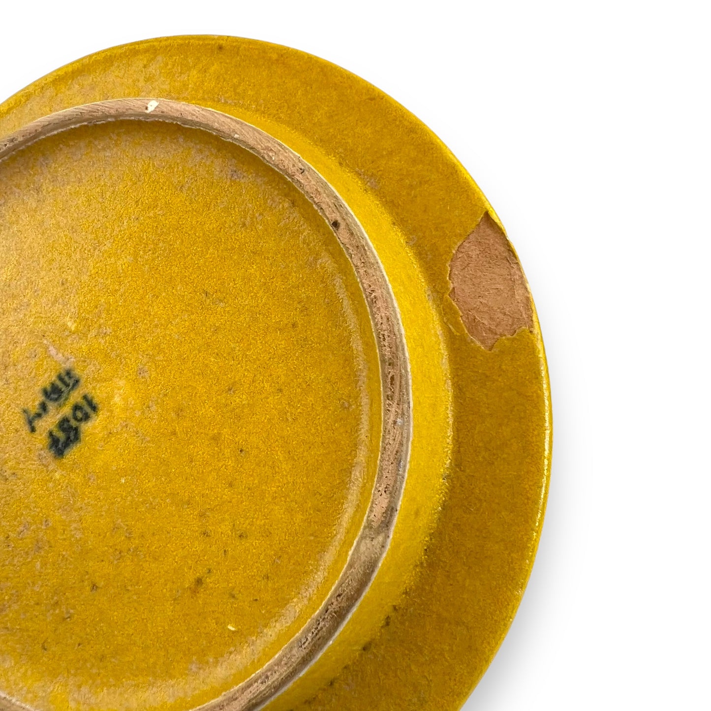 Bitossi Yellow Ashtray with Colorful Flower Design - Made in Italy