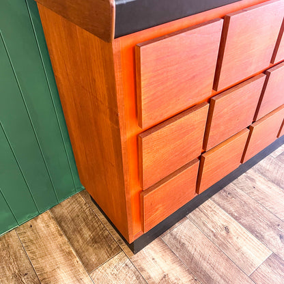 Macrob Bar Teak & Orange Square Design