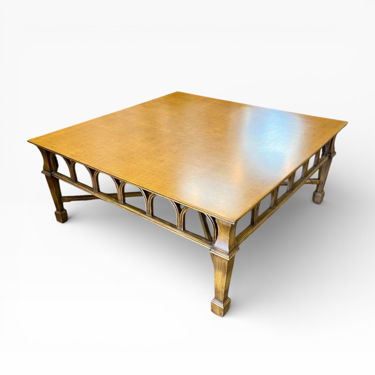 Large square coffee table with Decorative Arch Detail