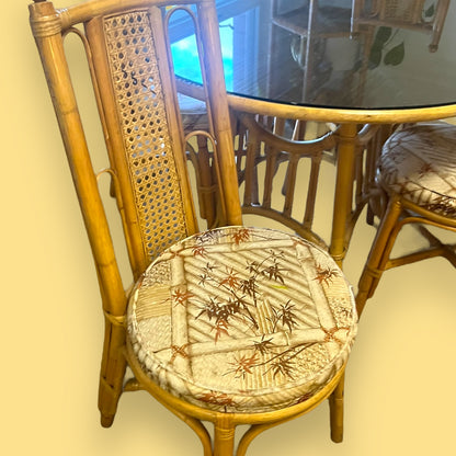 Cane Dining Table & 4 Chairs