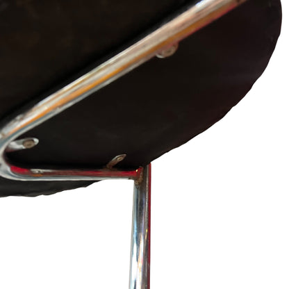 Pair of Chrome & Black Vinyl Bar Stools