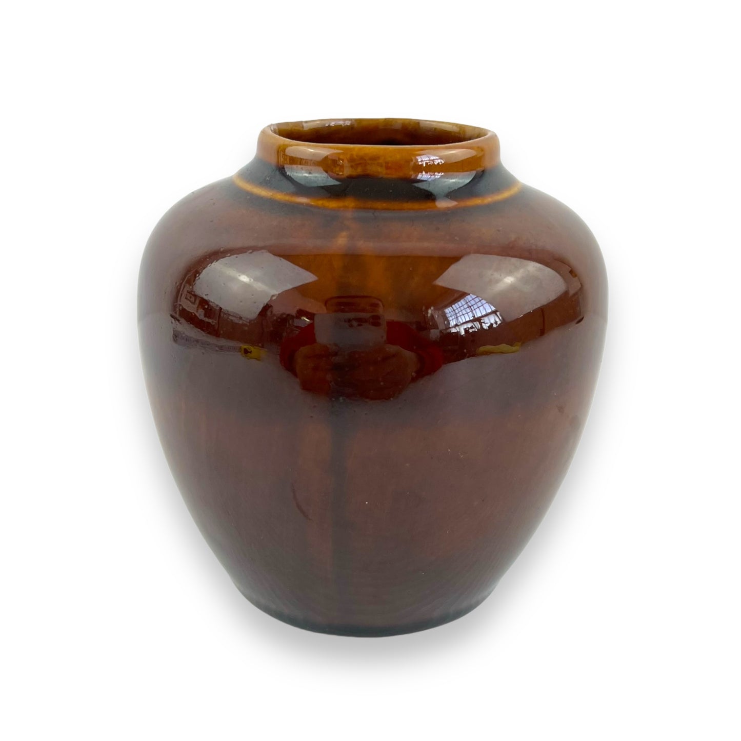Brown Vase Etched Grass Design