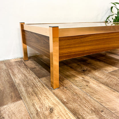 Cooks Endeavour ship copper coloured sliding internal bar coffee table