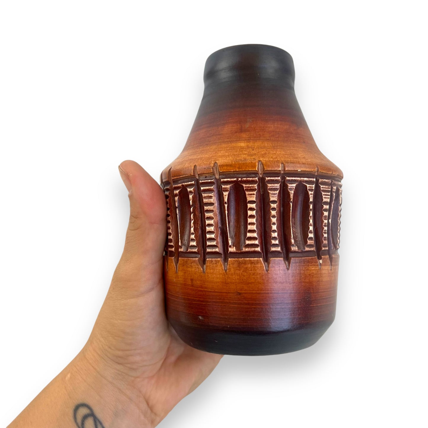 Beit Hayotser Brown Patterned Pottery Vase