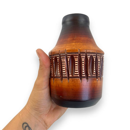 Beit Hayotser Brown Patterned Pottery Vase