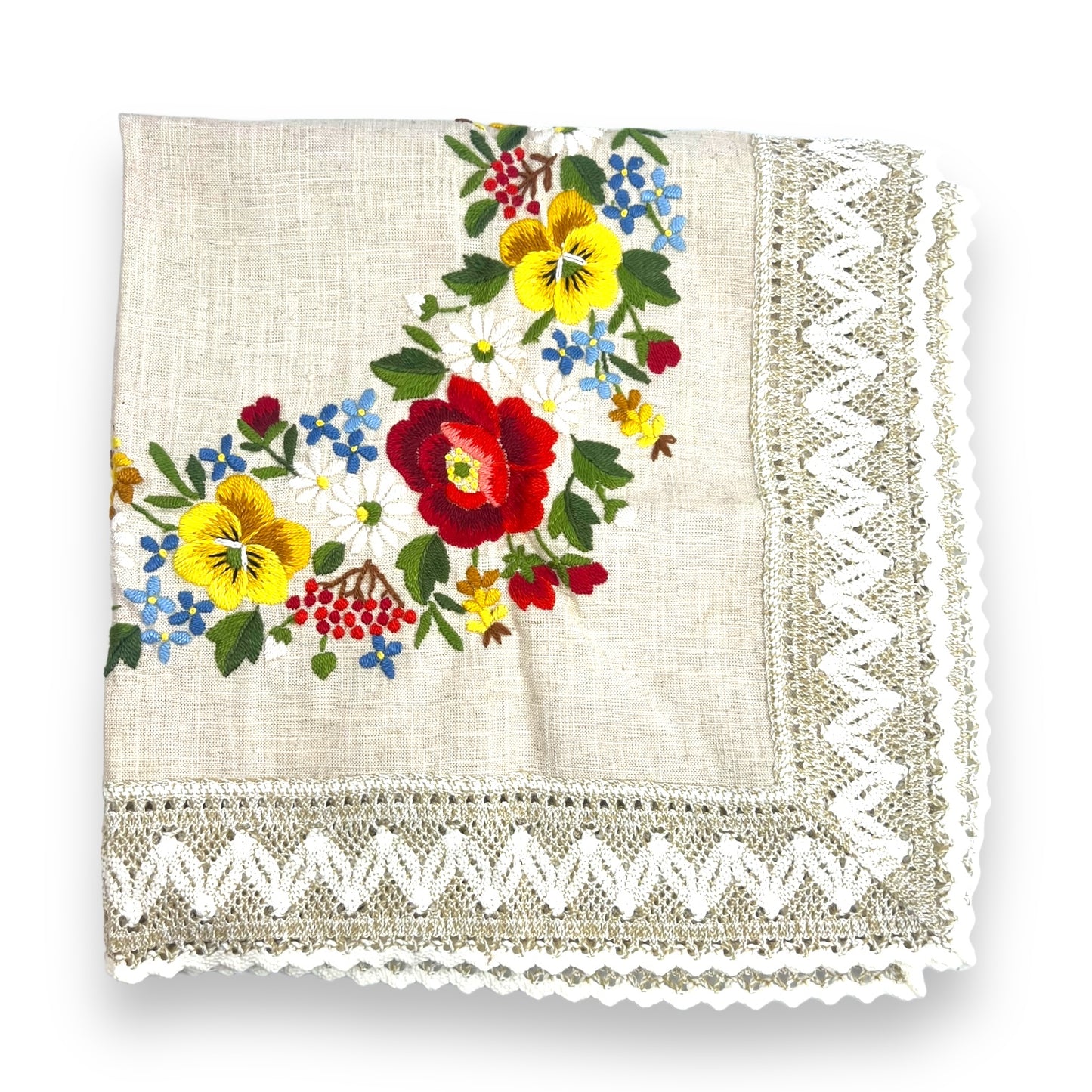 Vintage Flower Square Tablecloth