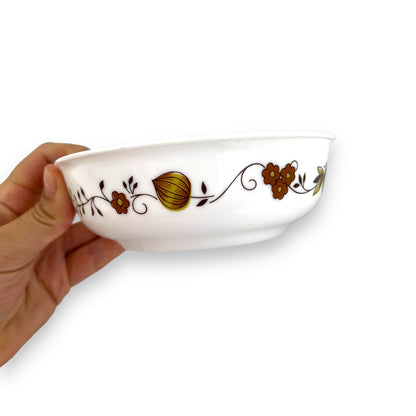 Brown onion white bowl set x2