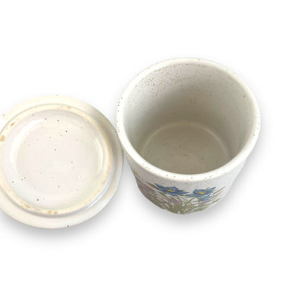 Blue and Purple Flower Canister with lid