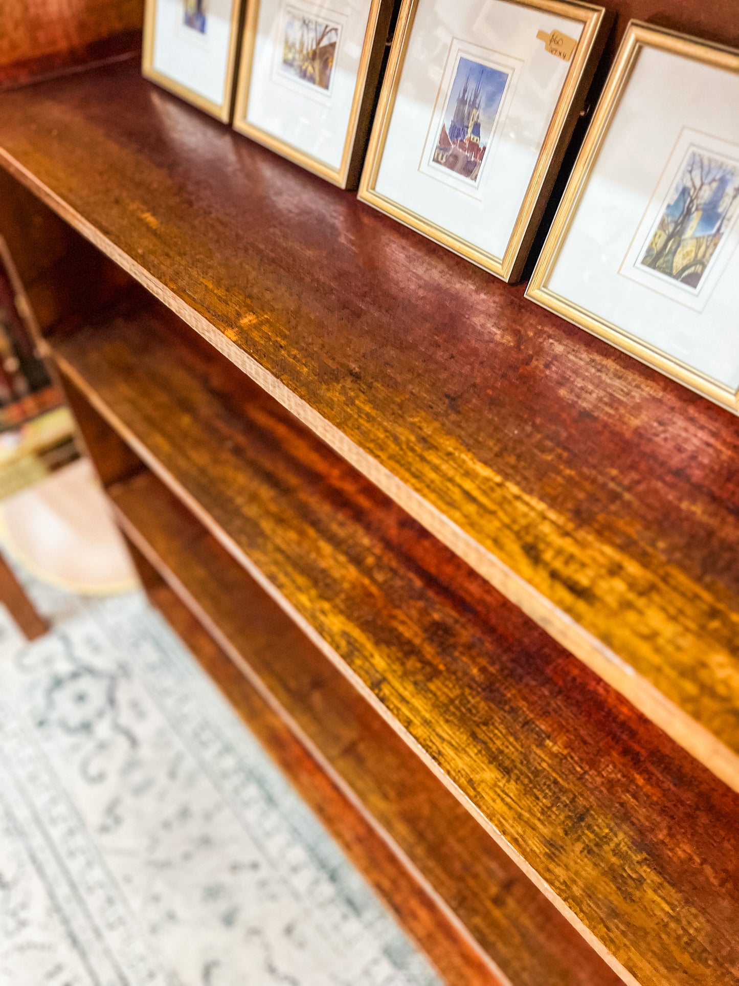 Solid Timber Bookcase / Open Bookshelf – Rustic Hardwood