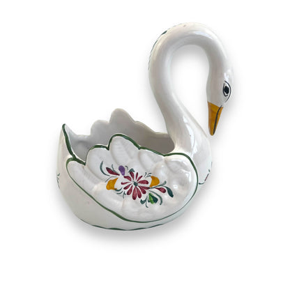 Hand-Painted Swan Planter – Made in Portugal