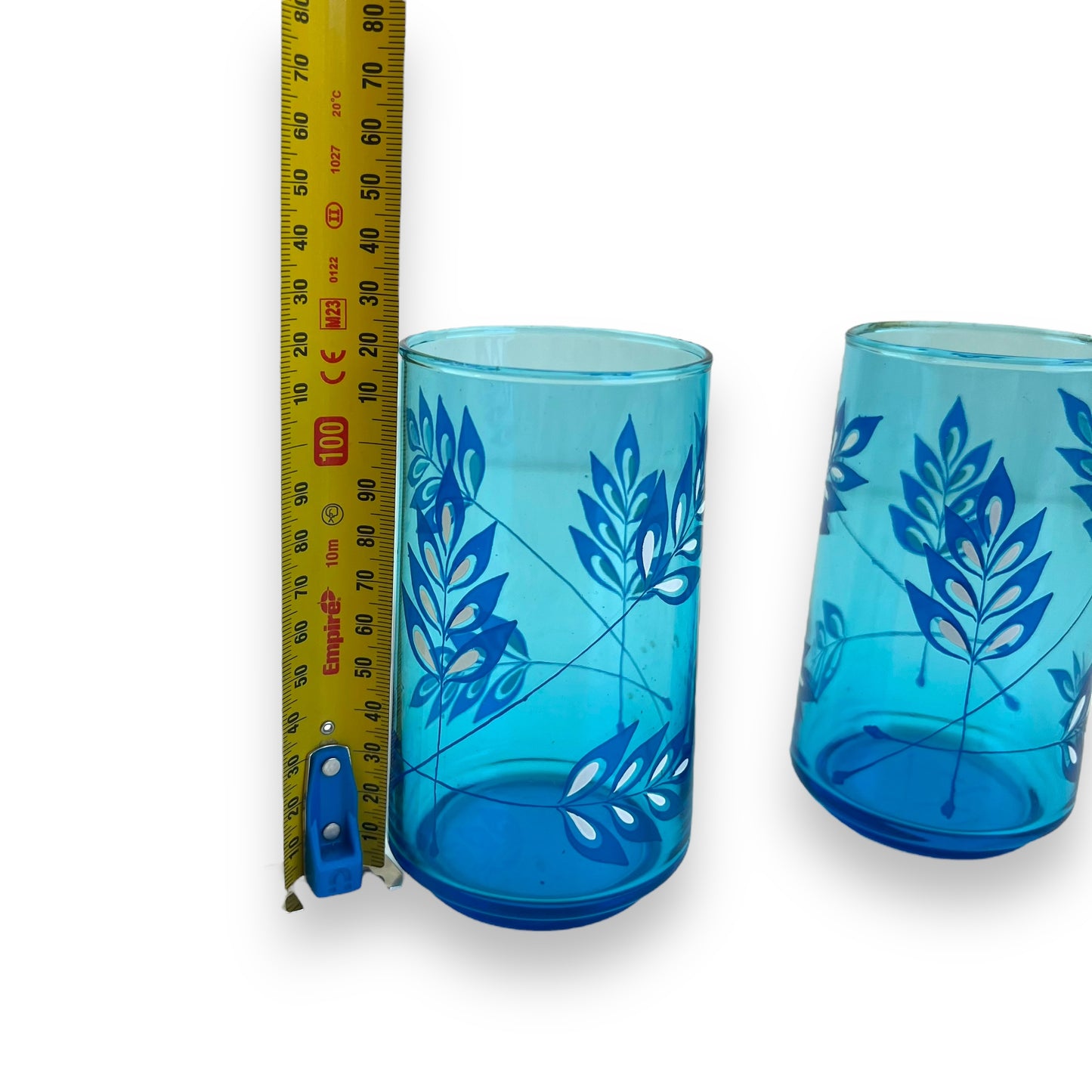Libbey Blue Leaf Pattern Glass Set of 2