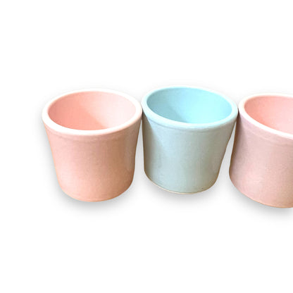 Set of 4 Pastel Stoneware Ramekin cups by Ceramica - Pink & Blue