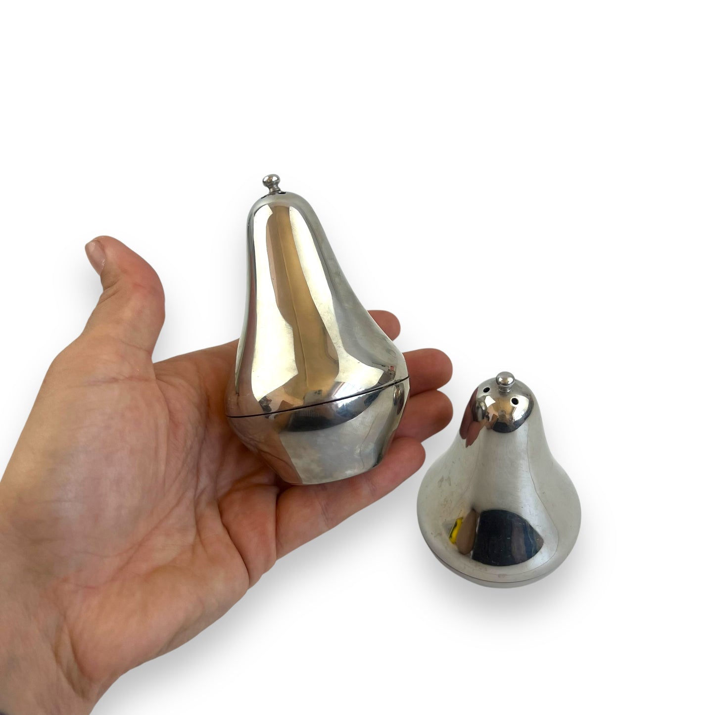Rubien Stainless Steel 18/10 Pear Shaped Salt & Pepper Shakers - Lucky Wood Japan