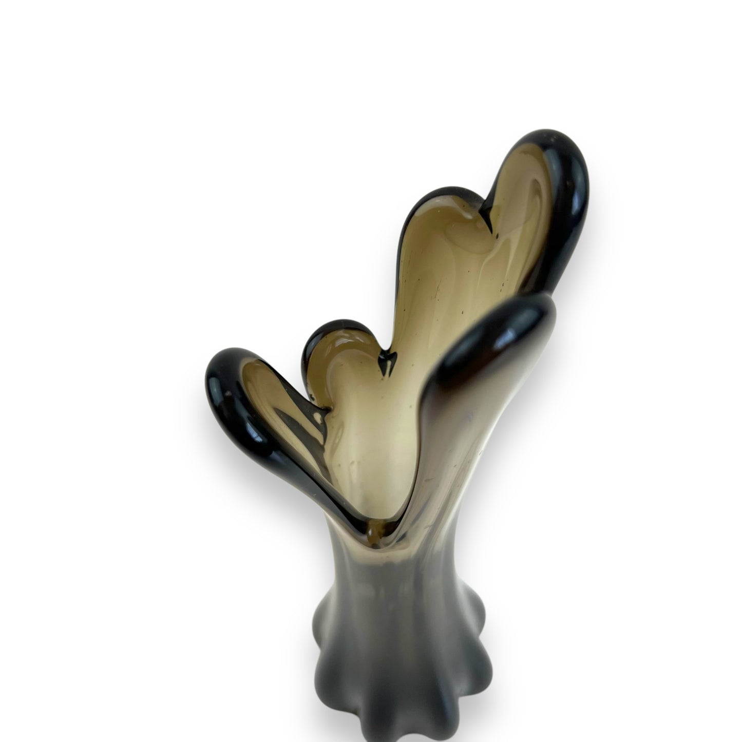 Black Smokey Swung Glass Vase