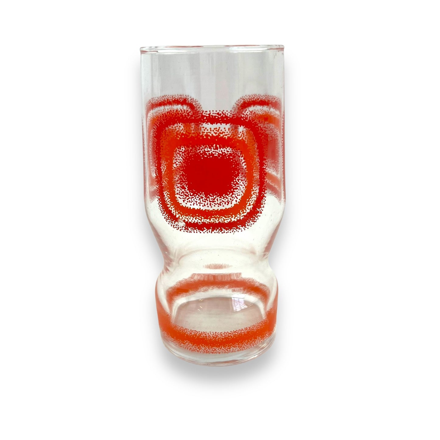 Red orange square pattern single glass