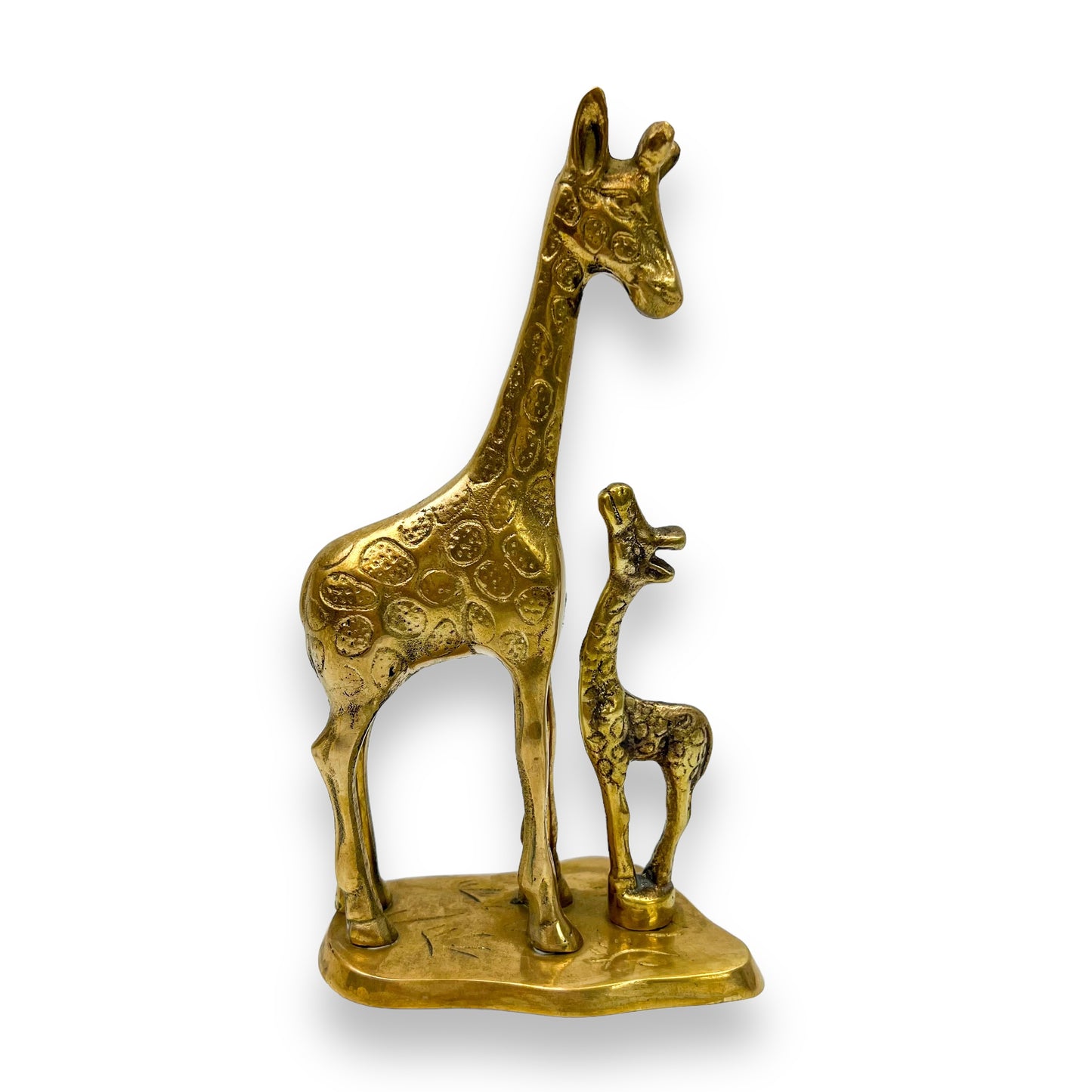 Brass Giraffe Mother & Baby Statue