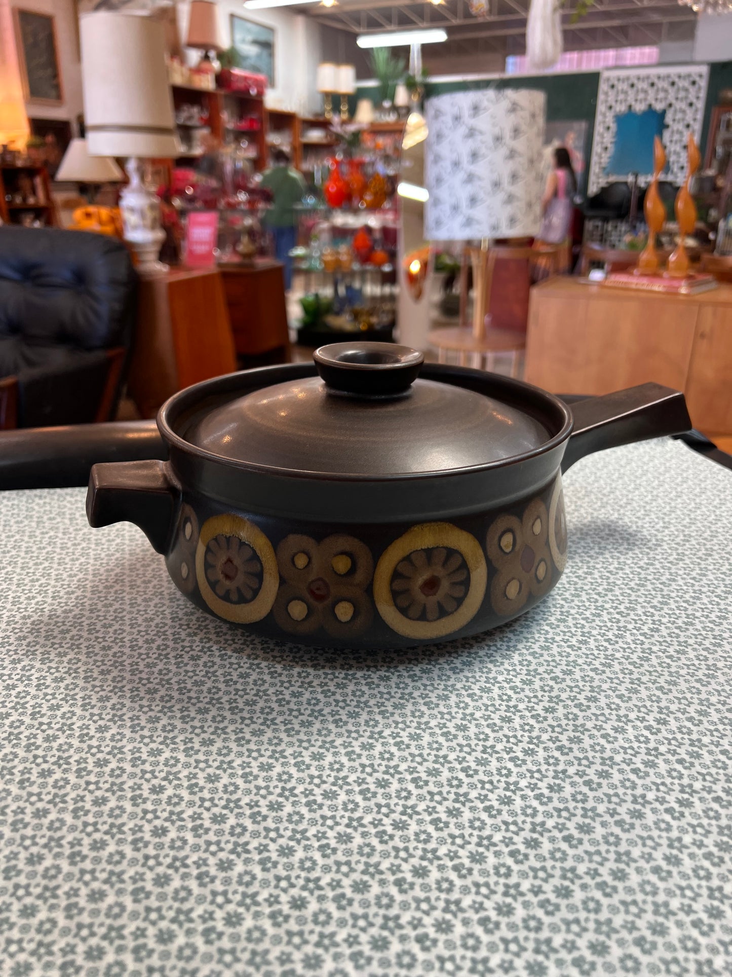 Denby Arabesque Lidded Casserole Pot – Mid Century Stoneware Cooking Dish