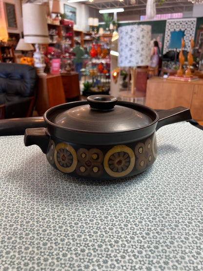 Denby Arabesque Lidded Casserole Pot – Mid Century Stoneware Cooking Dish