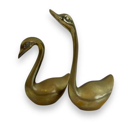 Brass swan pair
