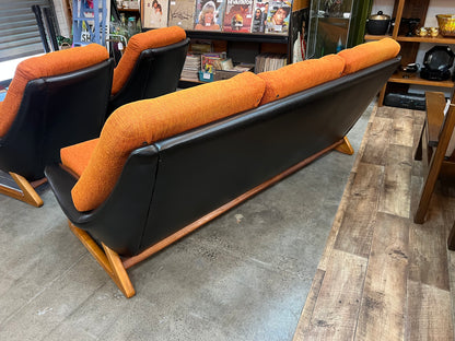 Danish Deluxe Trina 3 Seater Lounge Orange and Black